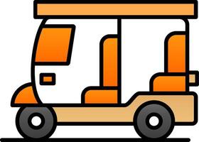 Rickshaw Line Filled Gradient  Icon vector