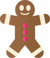 Gingerbread Man Flat Gradient  Icon vector