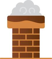 Chimenea parte superior plano degradado icono vector