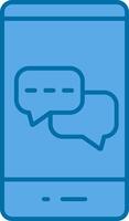 Messages Filled Blue  Icon vector