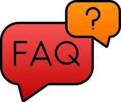 Faq Line Filled Gradient  Icon vector