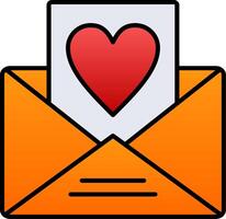 Love Message Line Filled Gradient  Icon vector