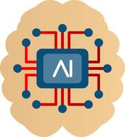 artificial inteligencia plano degradado icono vector