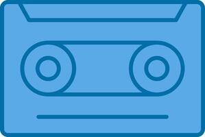 Cassette Filled Blue  Icon vector