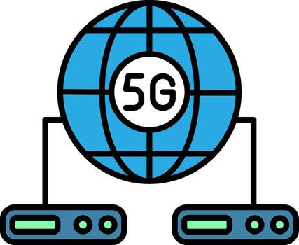 Big Data Line Filled Gradient  Icon vector