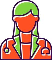 Female Doctor Filled  Icon vector