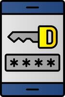 Password Line Filled Gradient  Icon vector