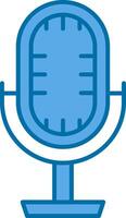 Studio Microphone Filled Blue  Icon vector