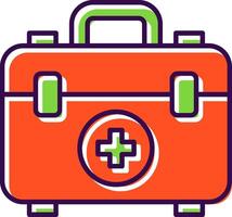 First Aid Box Filled  Icon vector