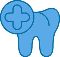dental lleno azul icono vector