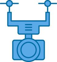 Camera Drone Filled Blue  Icon vector