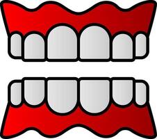 Denture Line Filled Gradient  Icon vector