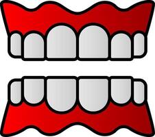 Denture Line Filled Gradient  Icon vector