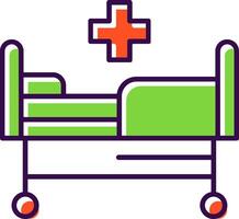 Hospital bed Filled  Icon vector