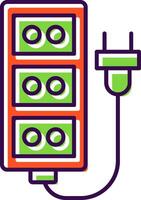 Extension Cord Filled  Icon vector