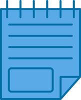 Note Filled Blue  Icon vector