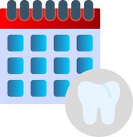 dental calendario plano degradado icono vector