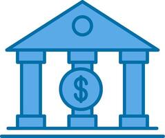 Bank Filled Blue  Icon vector