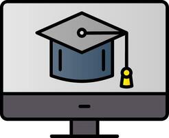 Mortarboard Line Filled Gradient  Icon vector