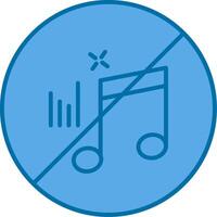 No Music Filled Blue  Icon vector