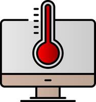 Temperature Line Filled Gradient  Icon vector