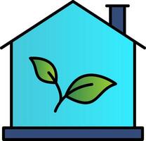 eco casa línea lleno degradado icono vector