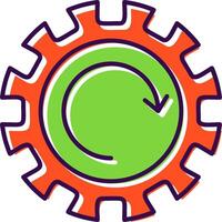 Gear Wheel Drawing Filled  Icon vector