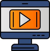 Video Player Line Filled Gradient  Icon vector