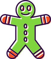 Gingerbread Man Filled  Icon vector