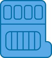 Memory Card Filled Blue  Icon vector