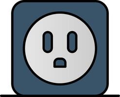 Power Socket Line Filled Gradient  Icon vector