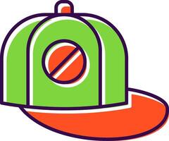 béisbol gorra lleno icono vector