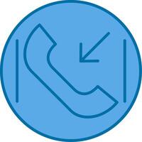 Incoming Call Filled Blue  Icon vector