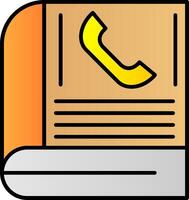 Contact Book Line Filled Gradient  Icon vector