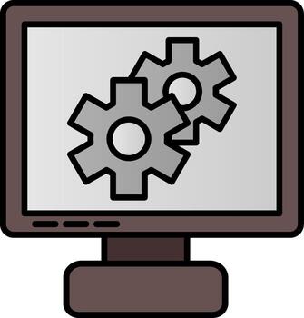 ajuste línea lleno degradado icono vector