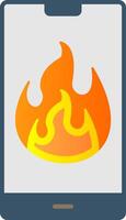 Flame Flat Gradient  Icon vector