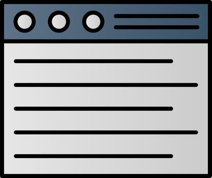 Browser Line Filled Gradient  Icon vector