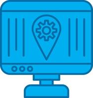 Localization Filled Blue  Icon vector