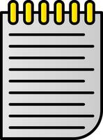 Note Line Filled Gradient  Icon vector
