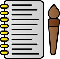 Sketchbook Line Filled Gradient  Icon vector
