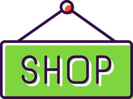 Shop Sign Filled  Icon vector