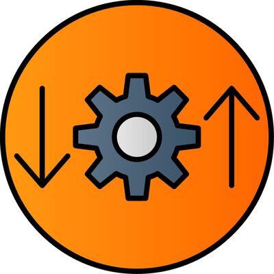 Process Line Filled Gradient  Icon