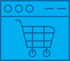 compras carro lleno azul icono vector