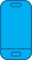 teléfono inteligente lleno azul icono vector