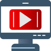 Video Player Flat Gradient  Icon vector