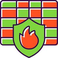 Firewall Filled  Icon vector