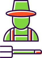 Farmer Filled  Icon vector