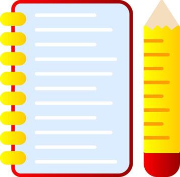 notas plano degradado icono vector