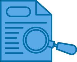 Paper Search Filled Blue  Icon vector