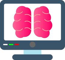 brain Flat Gradient  Icon vector